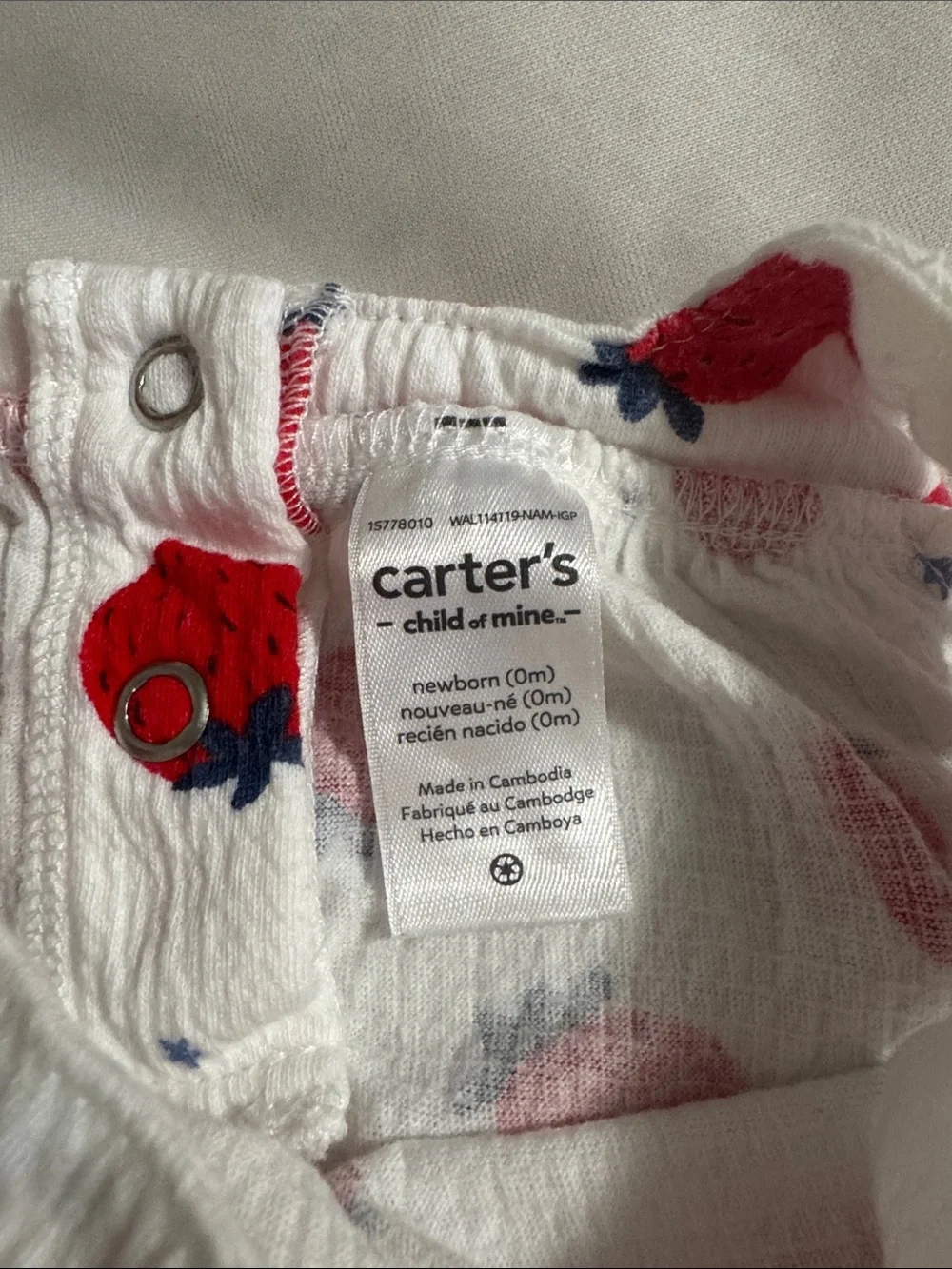 Carter's White Tank Top & Bloomers with Red Strawberry Print